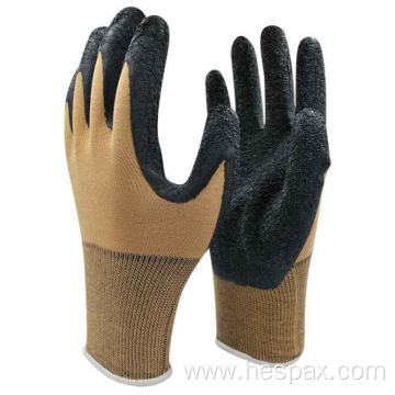 Hespax Anti-wear Nylon Latex Crinkle Safety Gloves